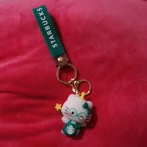 Green And White Cat Charm